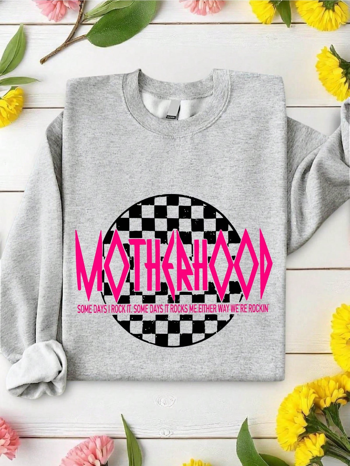 Checkered Motherhood Skeleton Sweatshirt