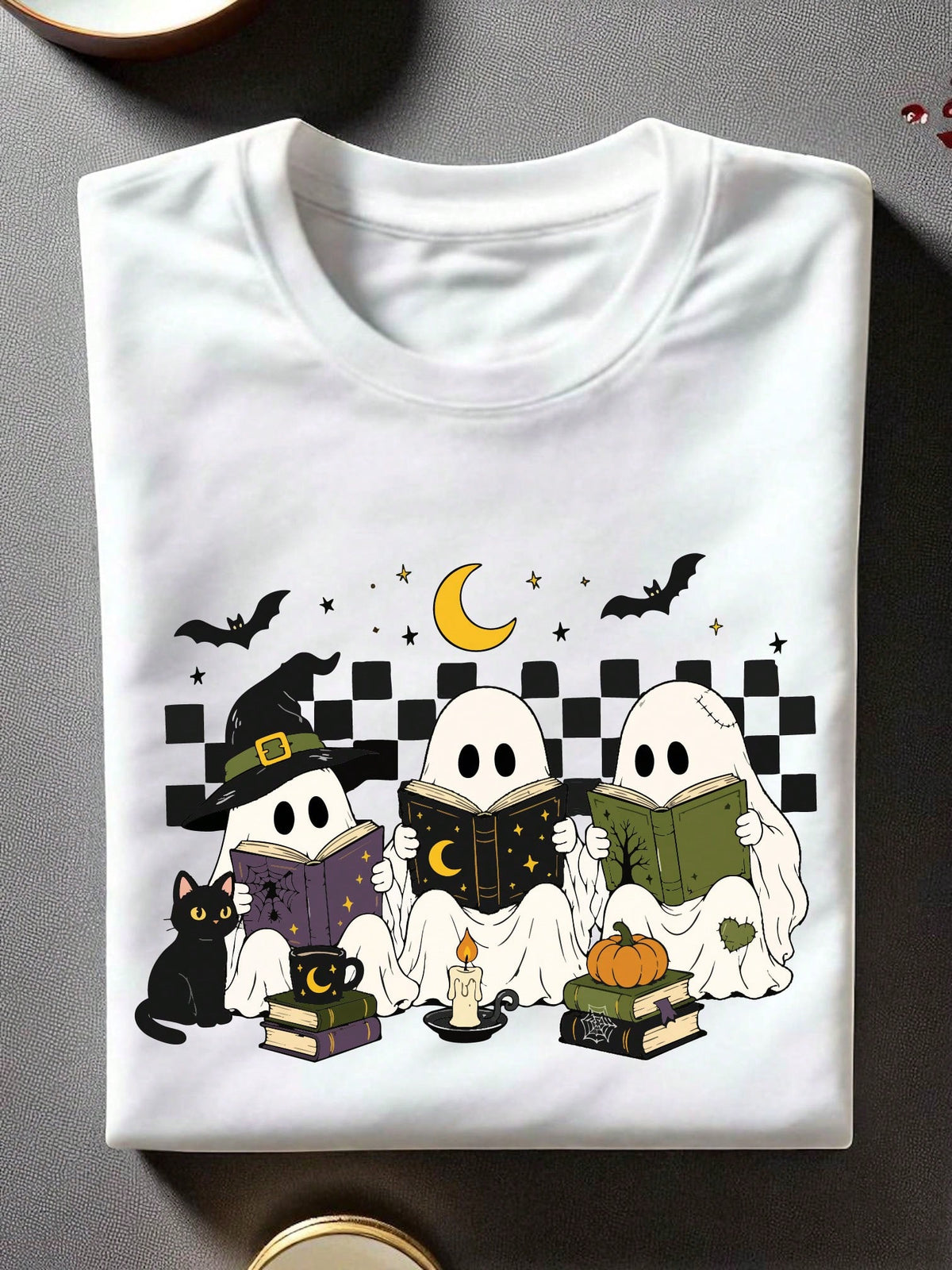 Ghost Reading Books T-Shirt