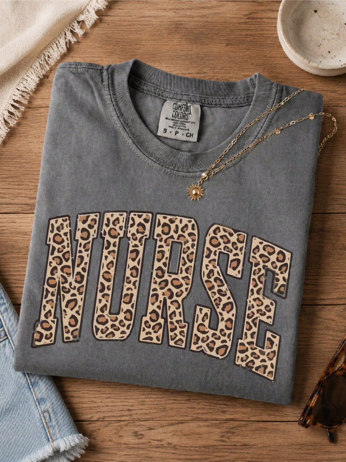 Retro Leopard Nurse T-Shirt