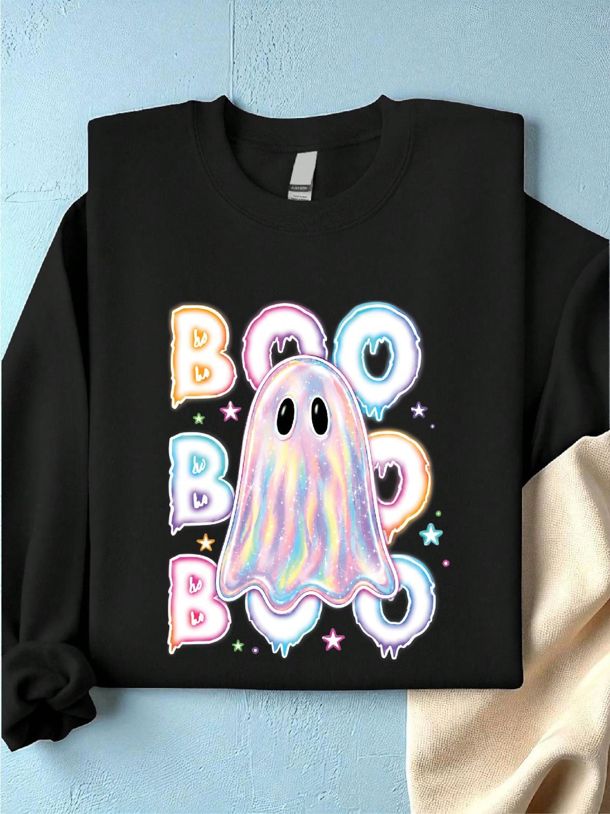 Colorful Neon Boo Ghost Sweatshirt