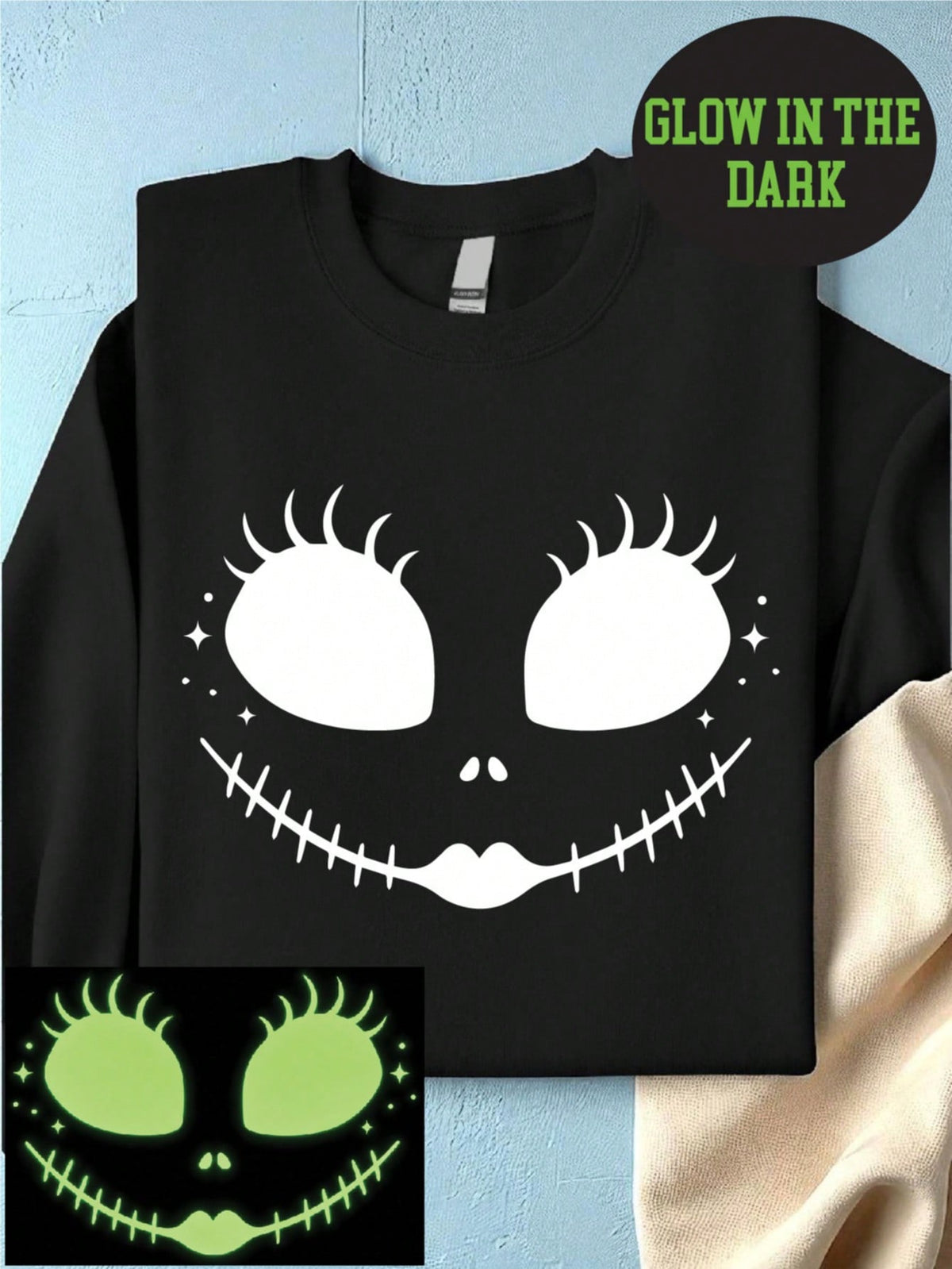 Pumpkin Face Glow In The Dark Sweatshirt