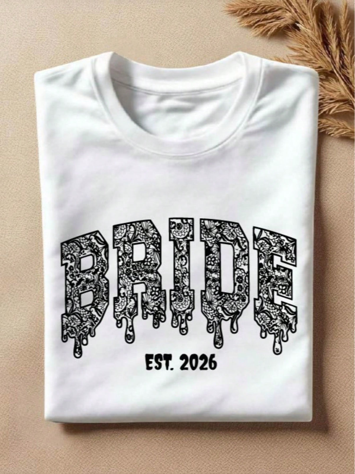1 PC Bride Groom Est 2026 Halloween T-Shirt