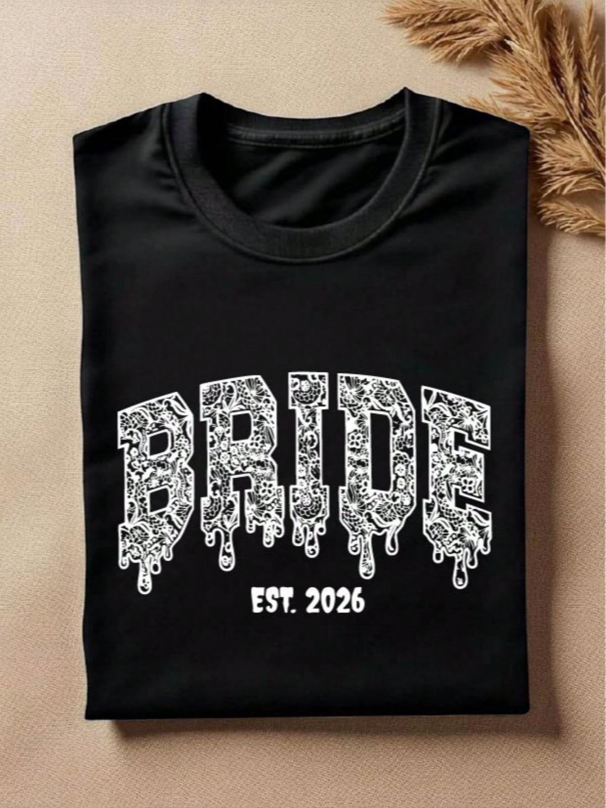 1 PC Bride Groom Est 2026 Halloween T-Shirt