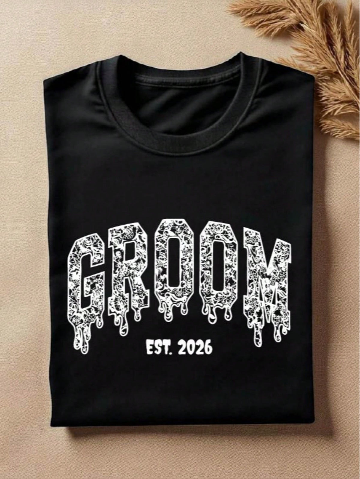 1 PC Bride Groom Est 2026 Halloween T-Shirt