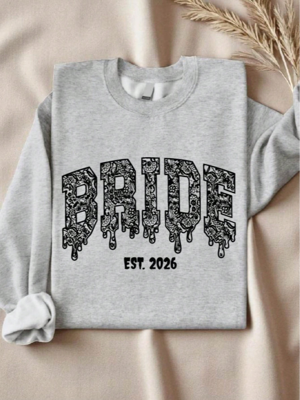 1 PC Bride Groom Est 2026 Halloween Sweatshirt