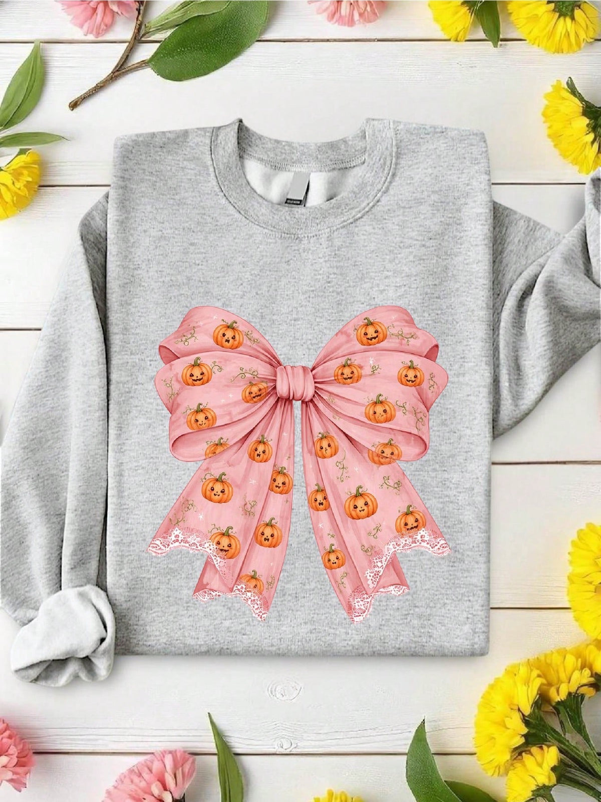 Pink Halloween Bow Sweatshirt