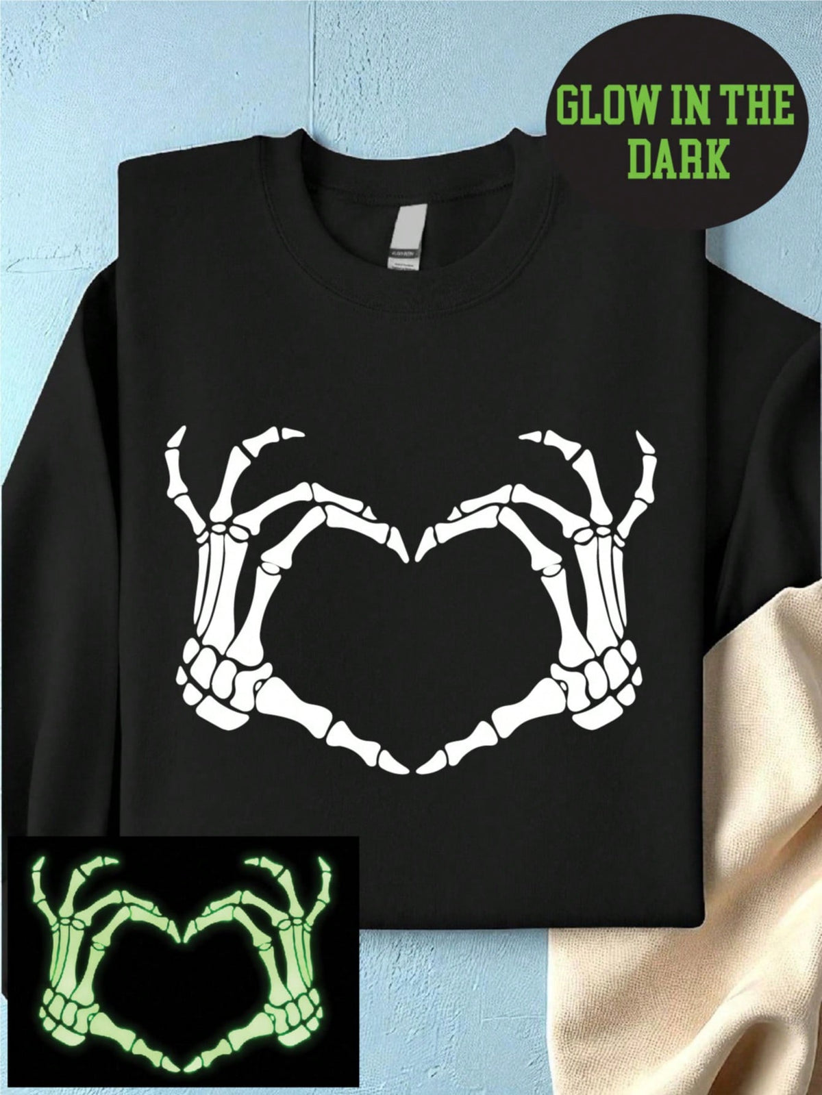 Skeleton Hand Glow In The Dark Sweatshirt