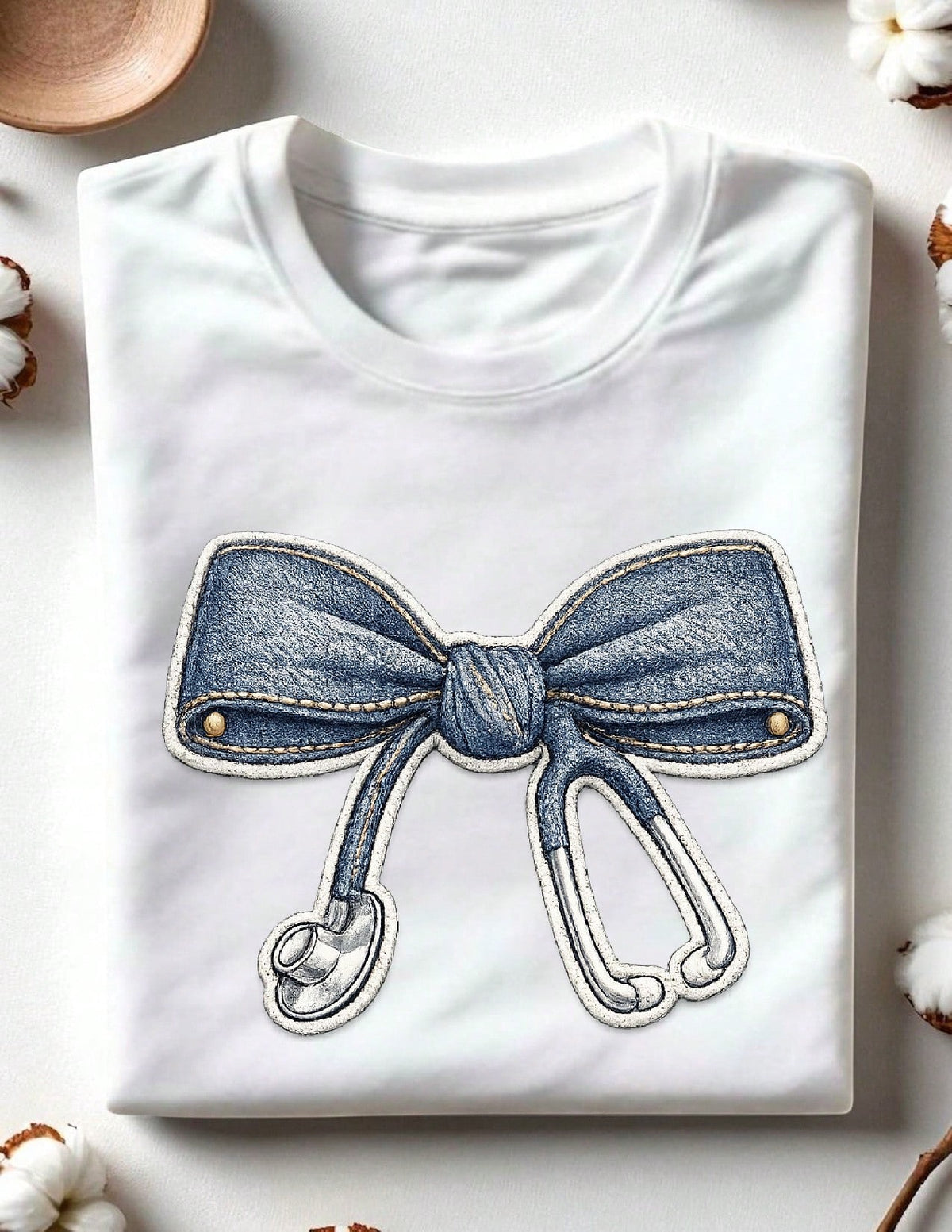Nurse Bow Jeans (DTF Graphic) T-Shirt