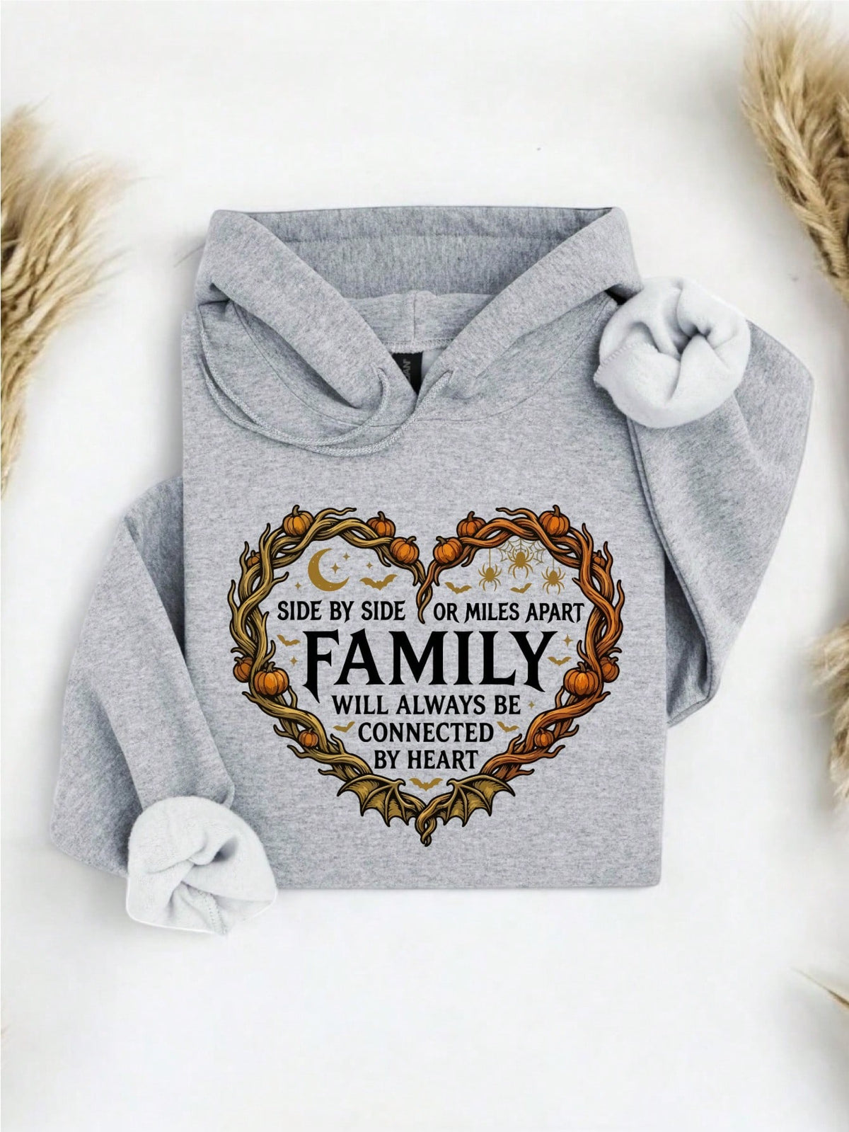 Side By Side Or Miles Apart Family Halloween Hoodie