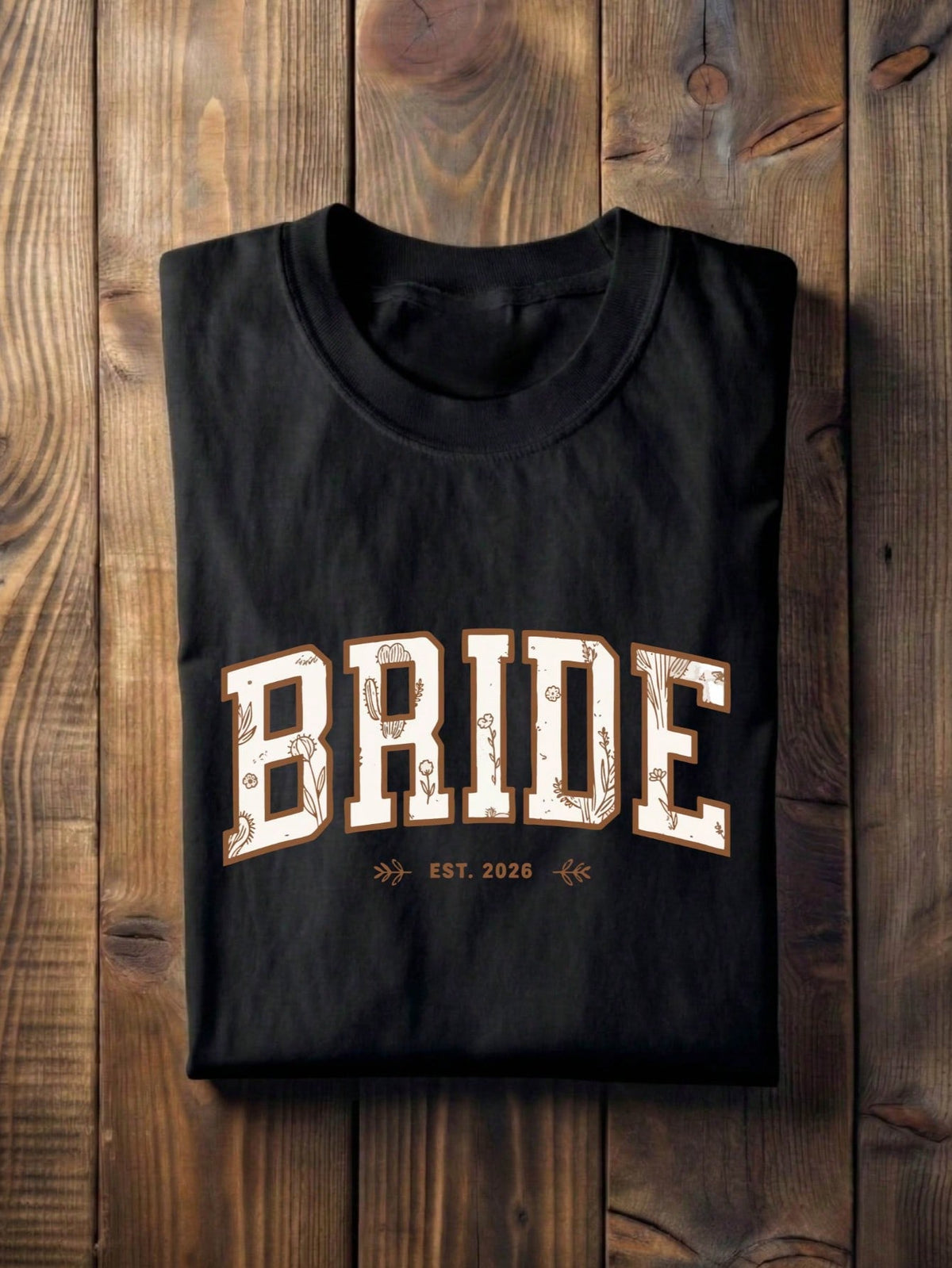1 PC Floral Bride Groom Est. 2026 T-Shirt