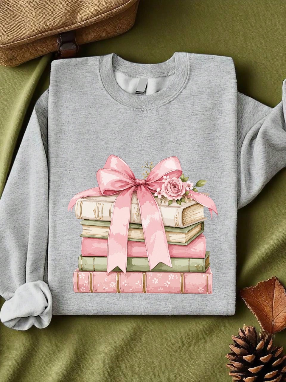 Pink Bow And Books Sweatshirt