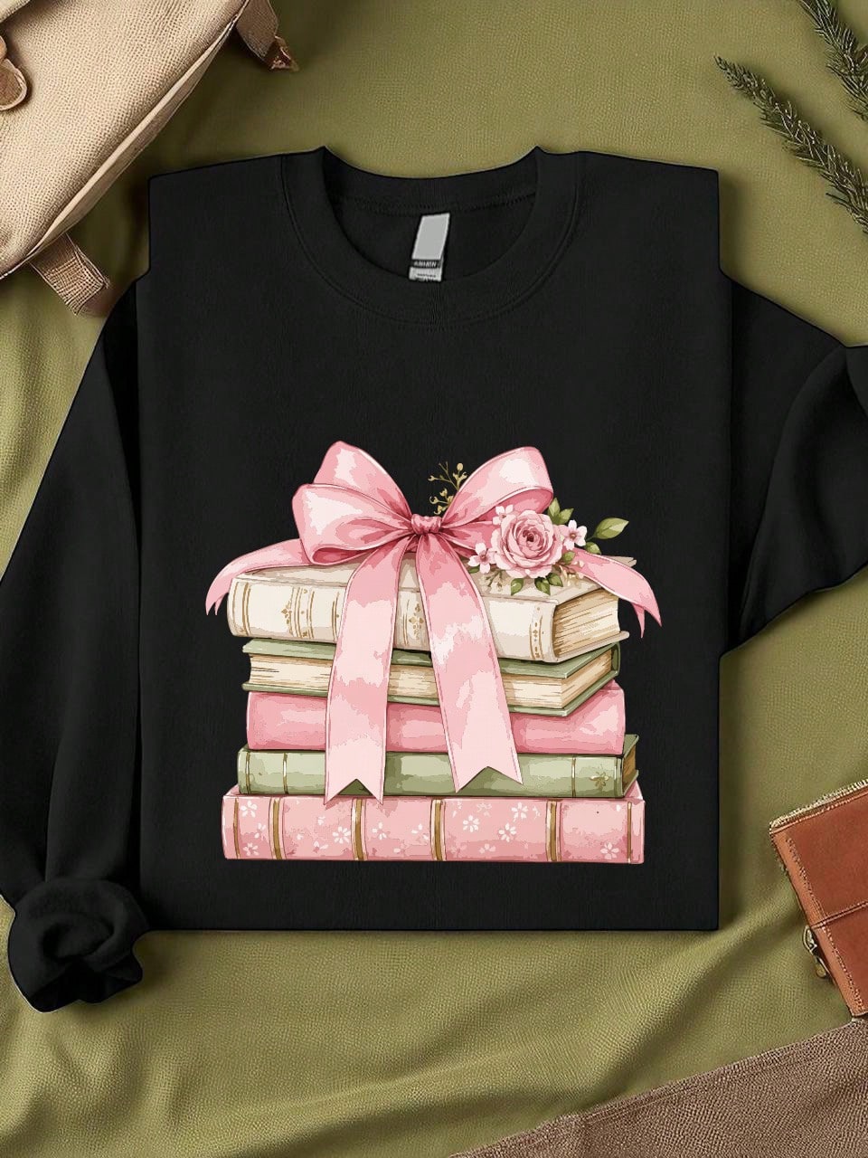 Pink Bow And Books Sweatshirt