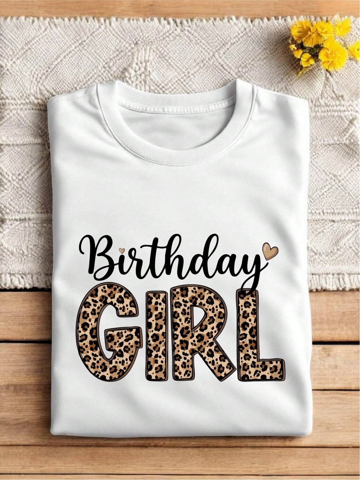 Retro Leopard Birthday Girl T-Shirt