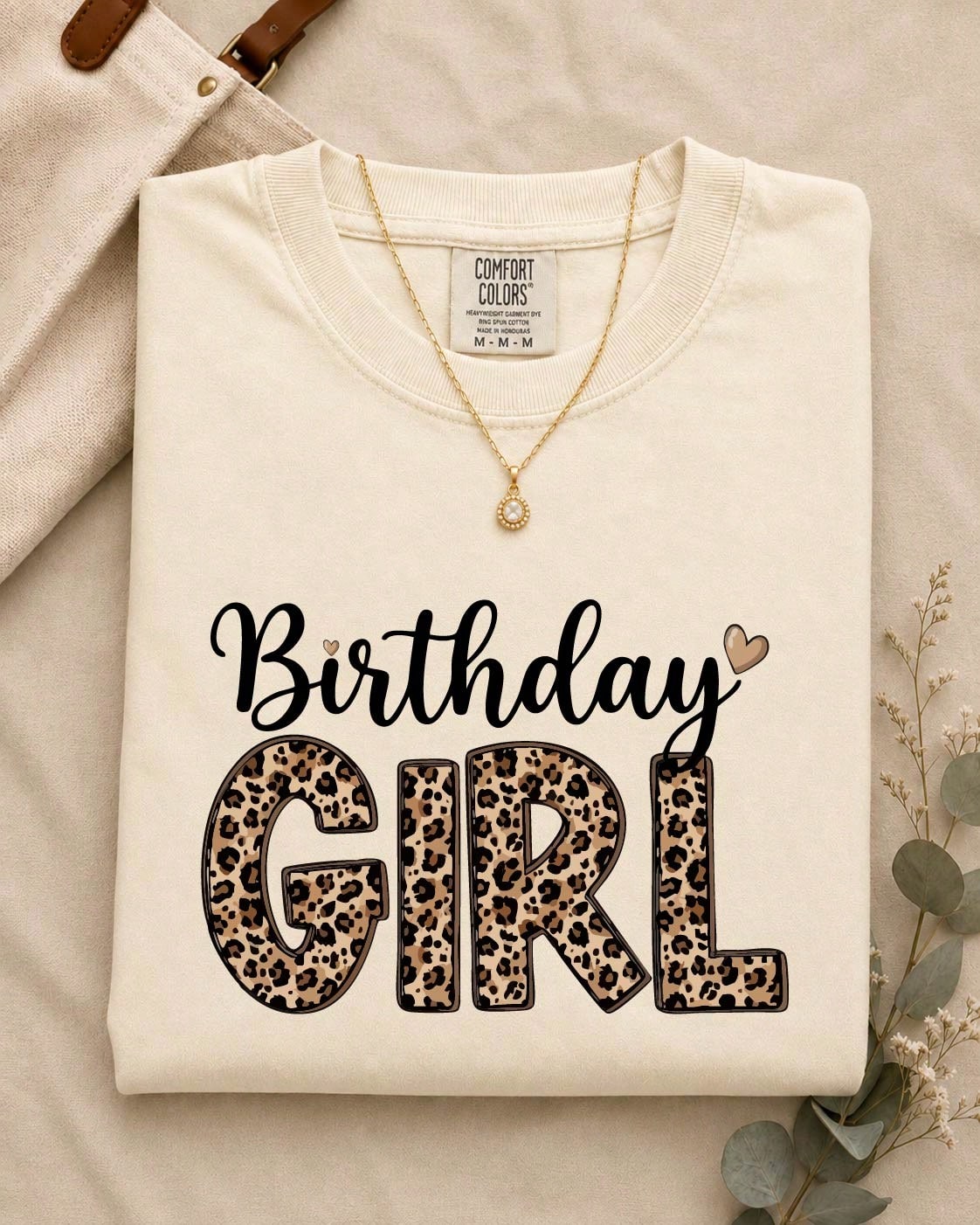 Leopard Birthday Girl Comfort T-Shirt