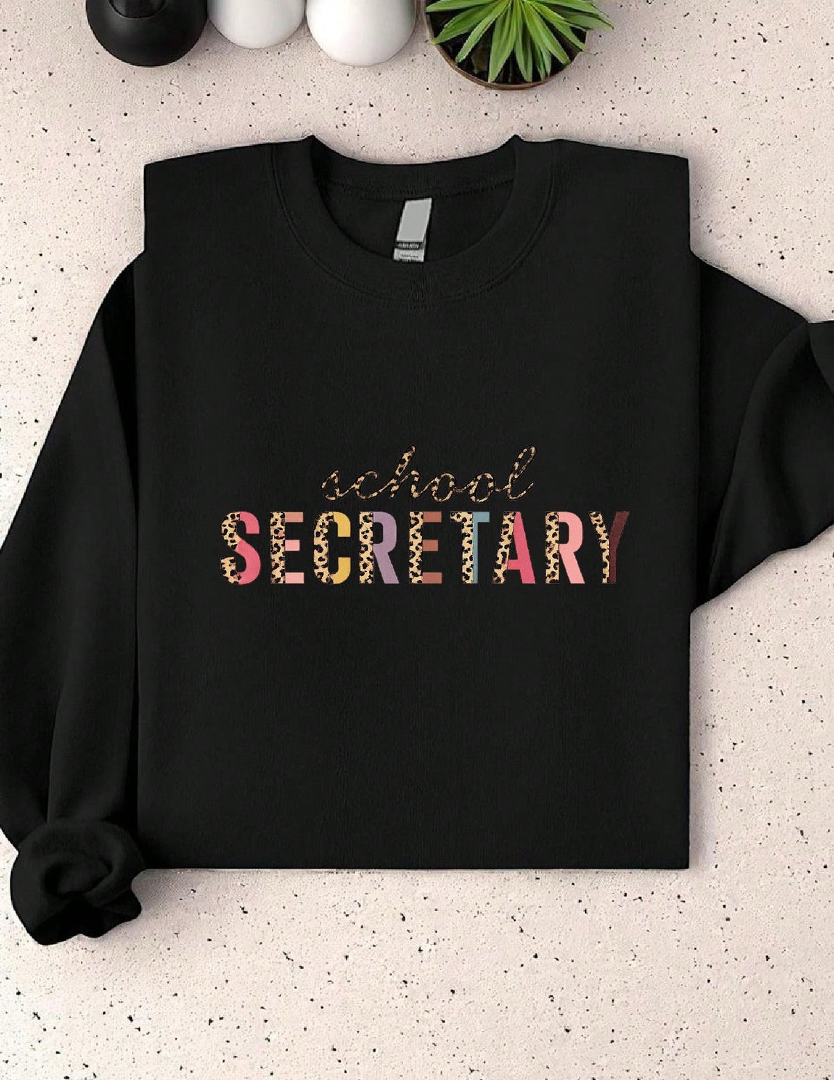 School Secretary Leopard Sweatshirt