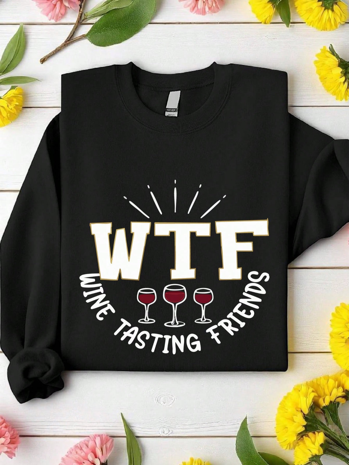 Retro Wine Tasting Friends Sweatshirt