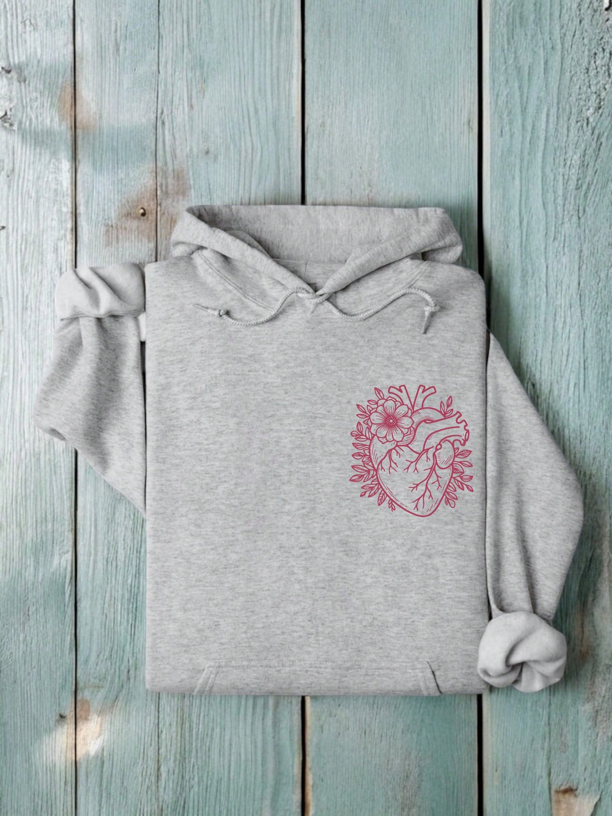 Floral Anatomical Heart Hoodie