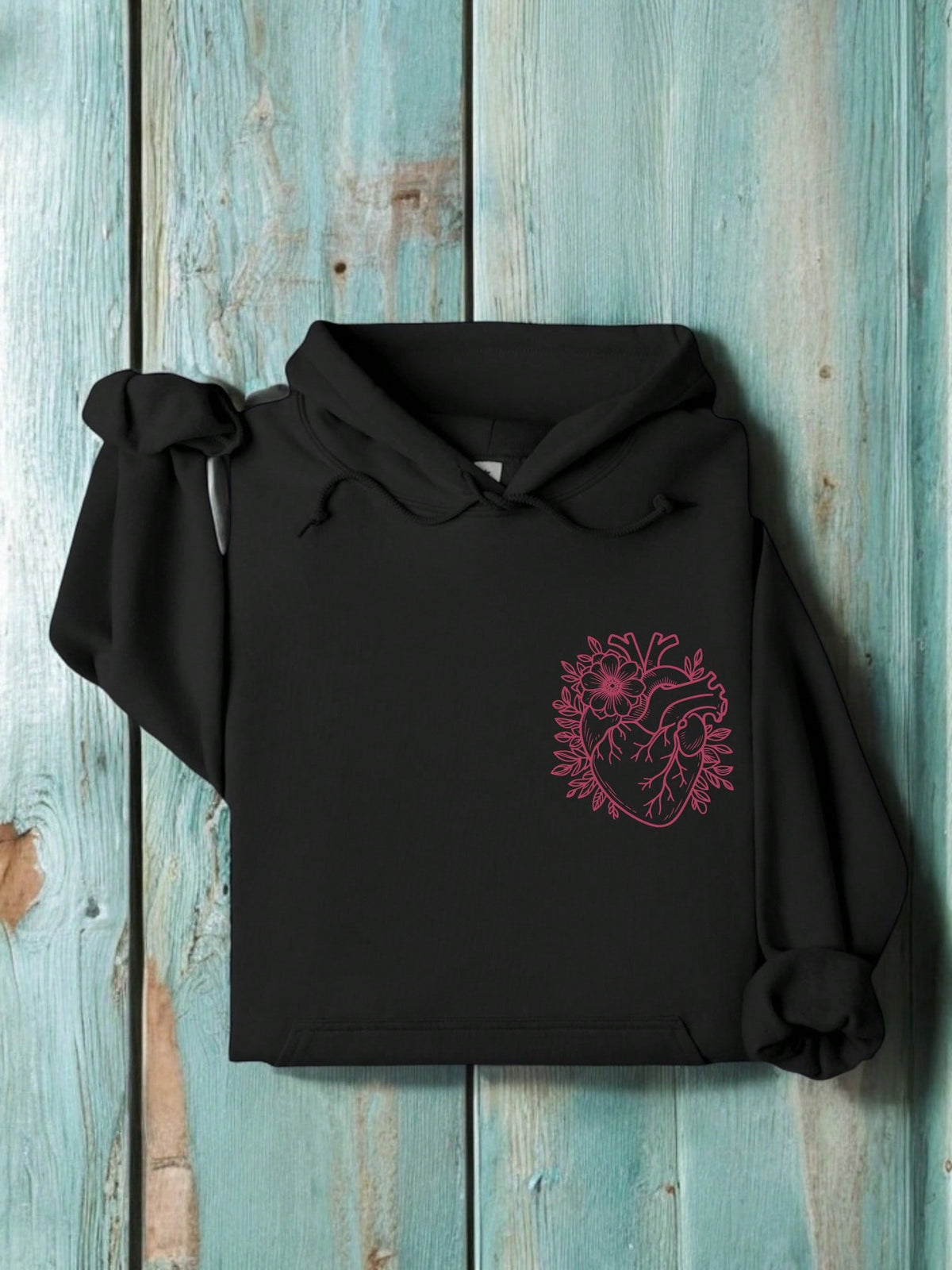 Floral Anatomical Heart Hoodie