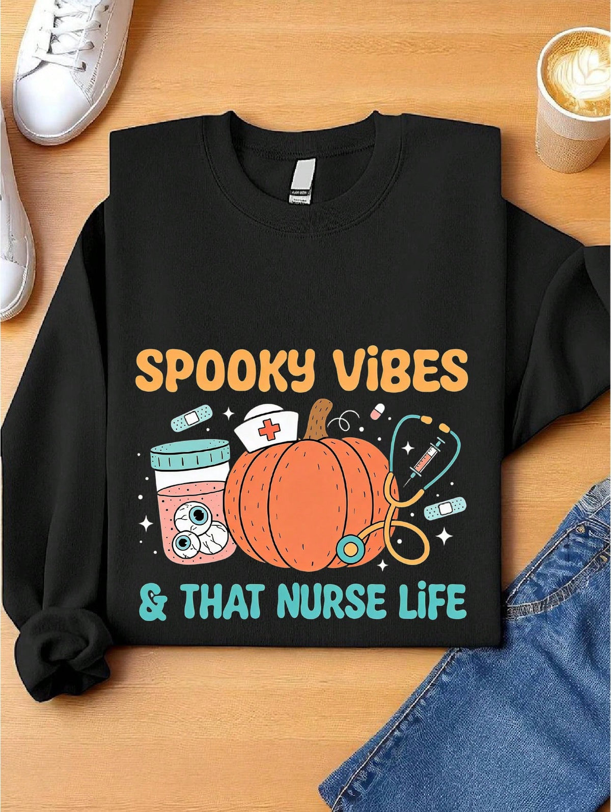 Spooky Vibes And That Nurse Life Sweatshirt