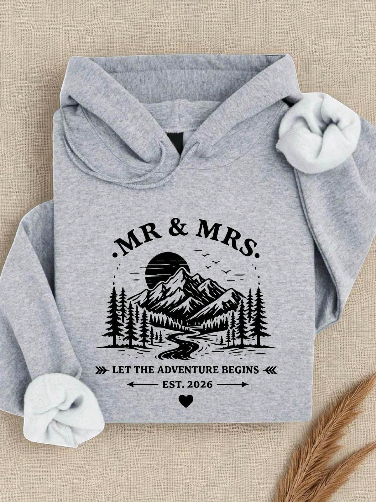 Mr Mrs Let The Adventure Begins Est 2026 Hoodie