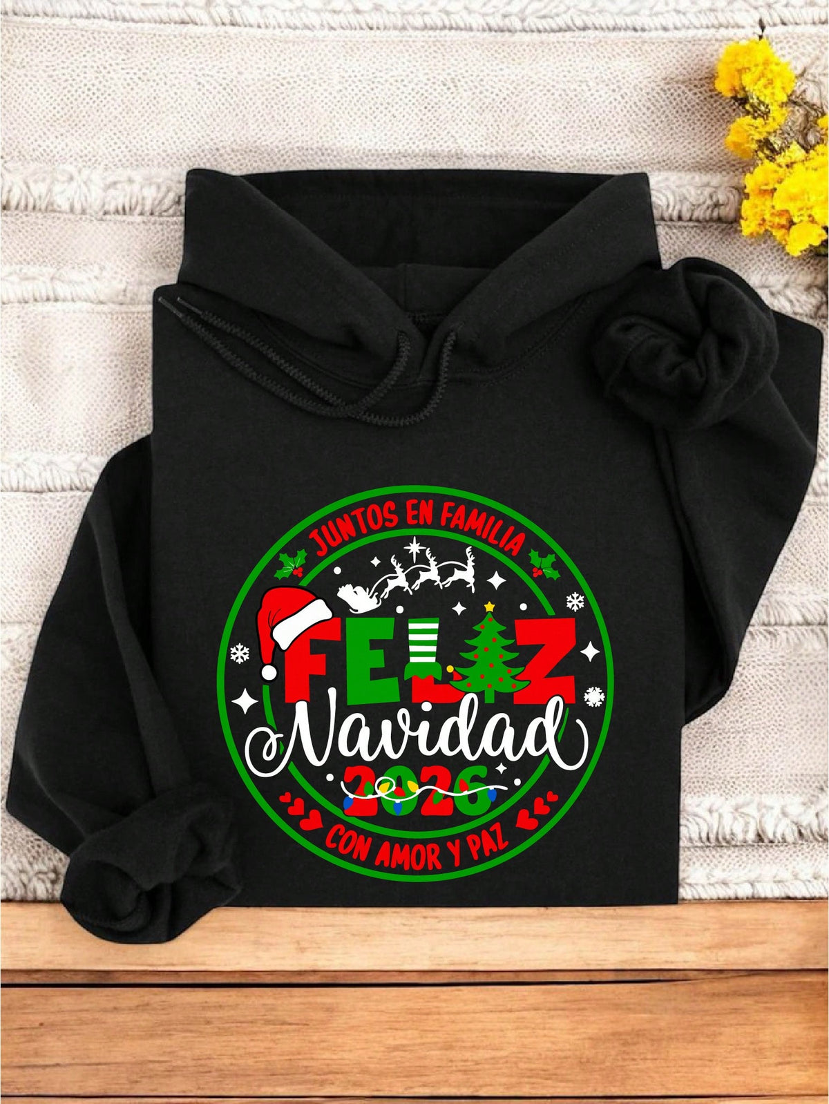 Retro Feliz Navidad 2026 Hoodie