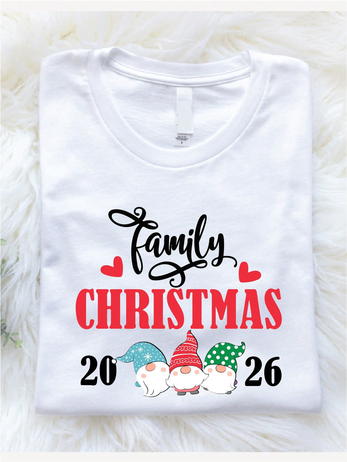 Cute Family Christmas 2026 Gnomes T-Shirt