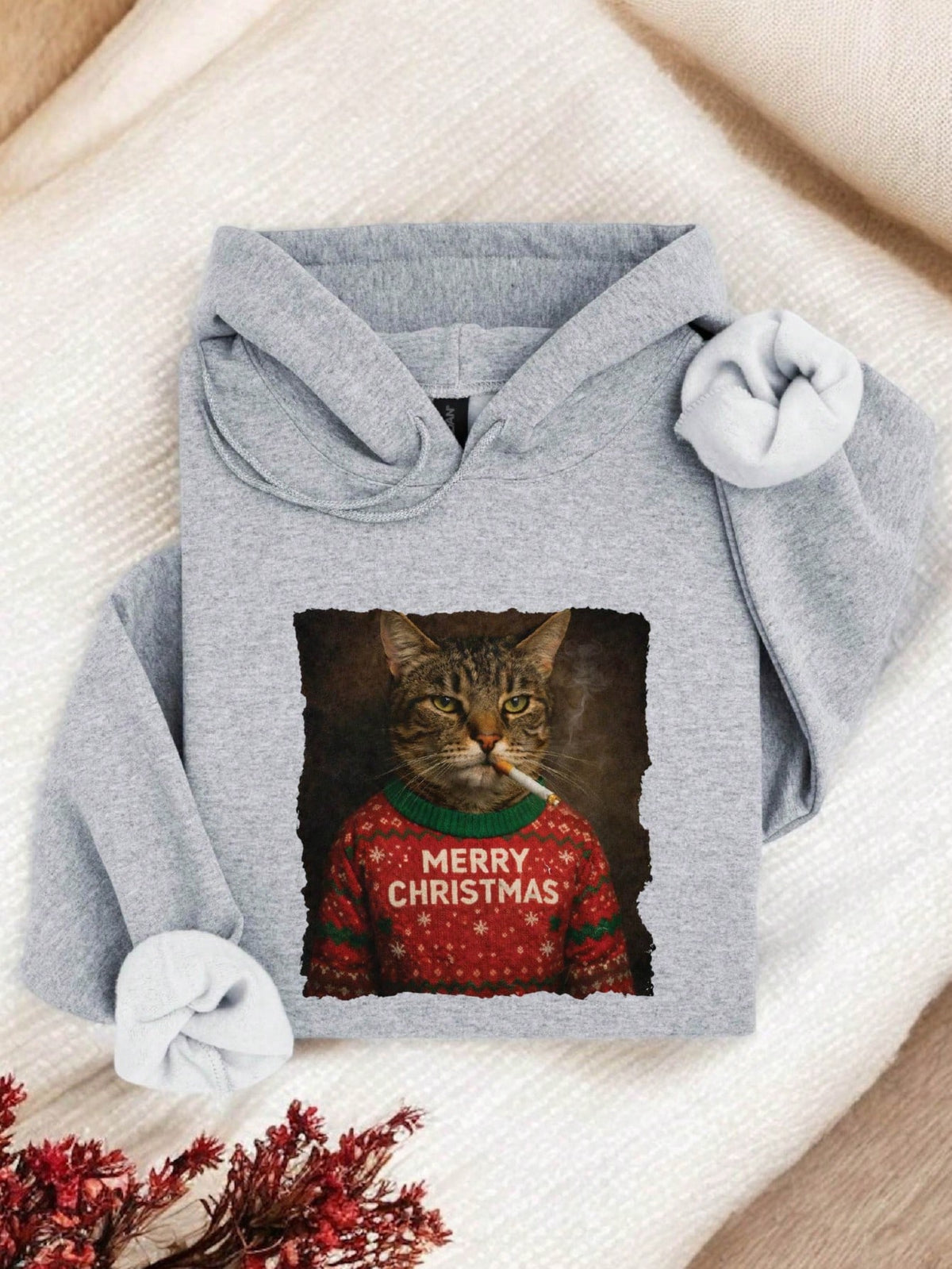 Merry Christmas Cat Hoodie