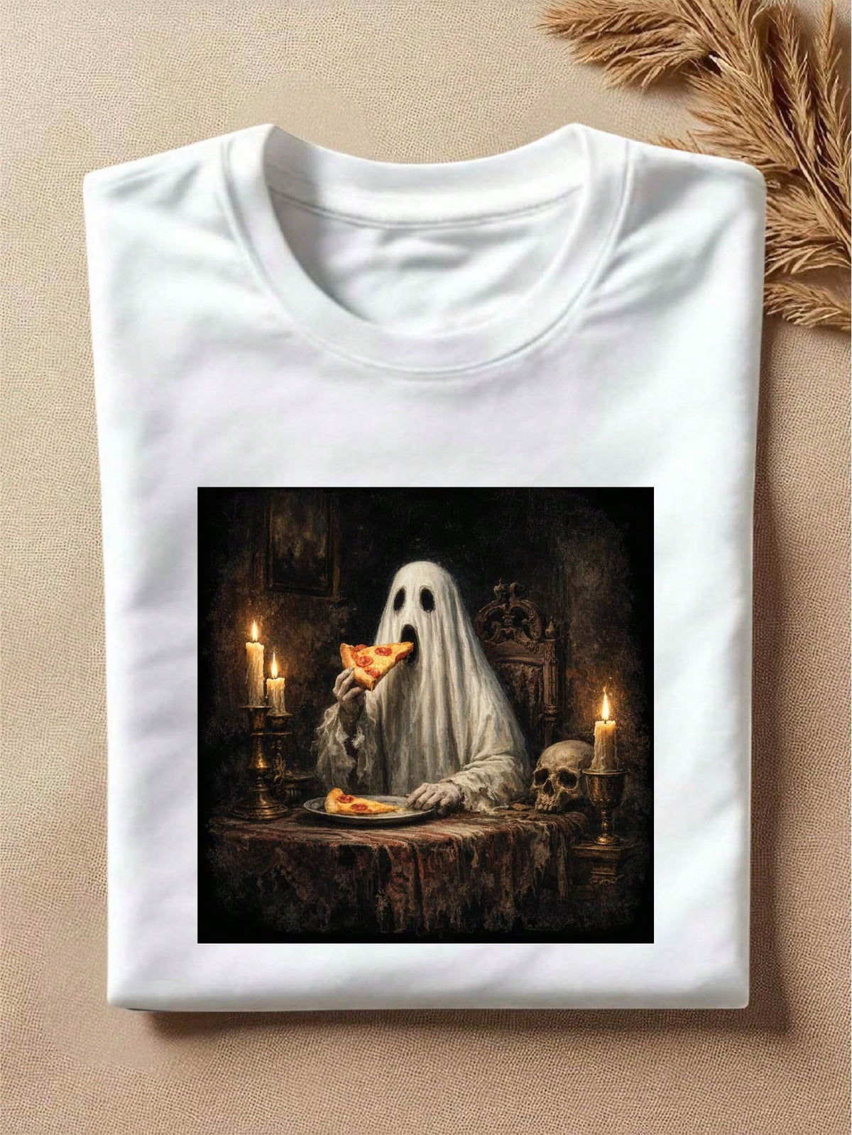 Ghost Eating Pizza T-Shirt