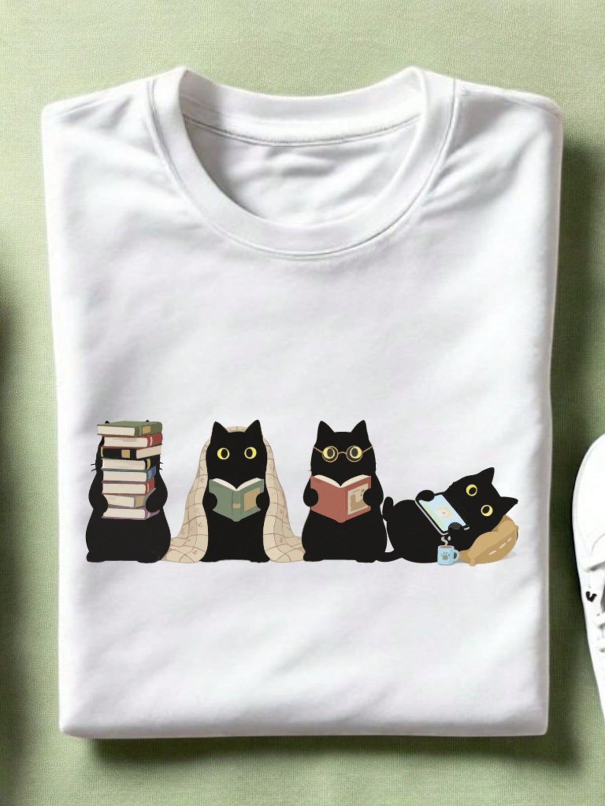 Black Cats Reading Unisex T-Shirt