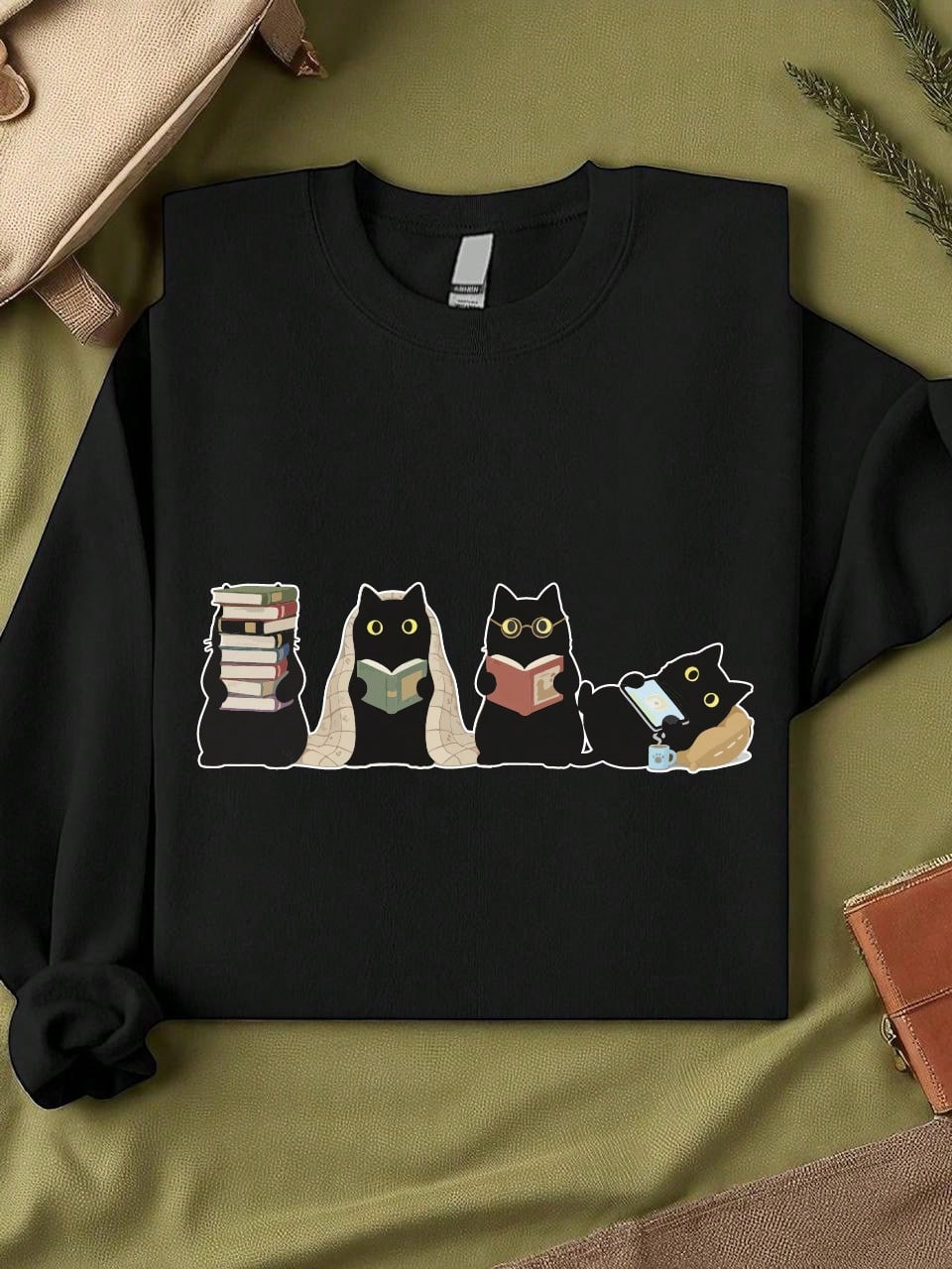 Black Cats Reading Unisex Sweatshirt