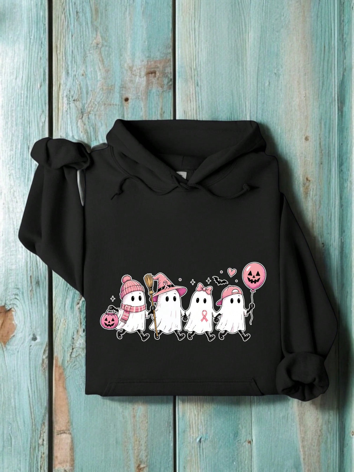 October Pink Ghost Hooded Hoodie