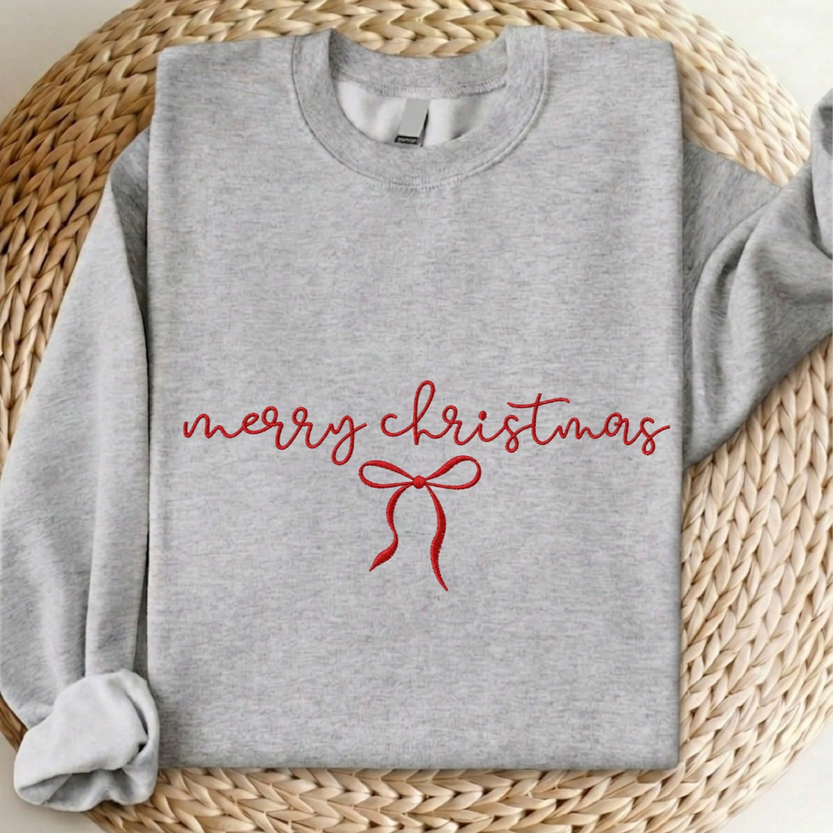 Merry Christmas Embroidered Sweatshirt