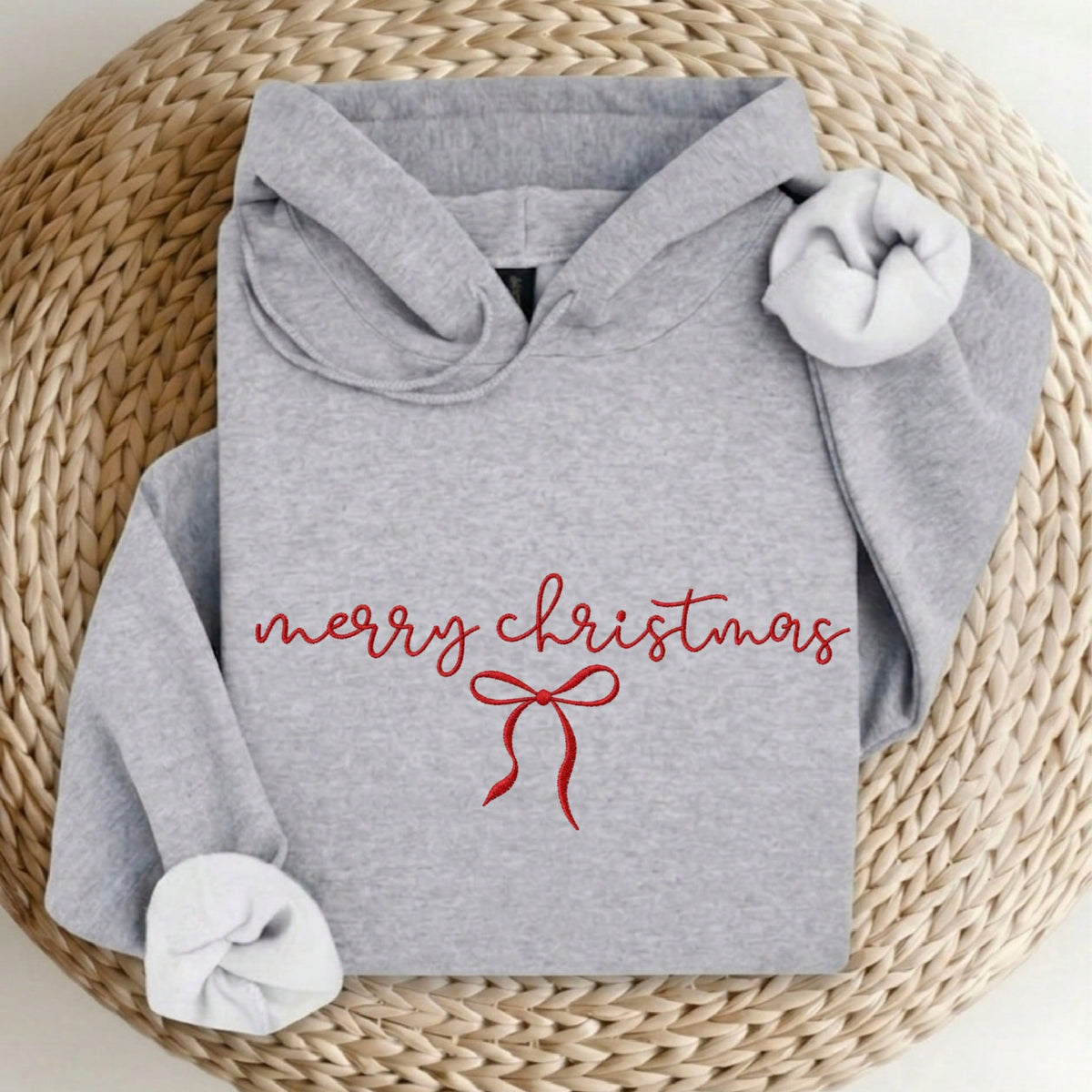Merry Christmas Embroidered Hoodie