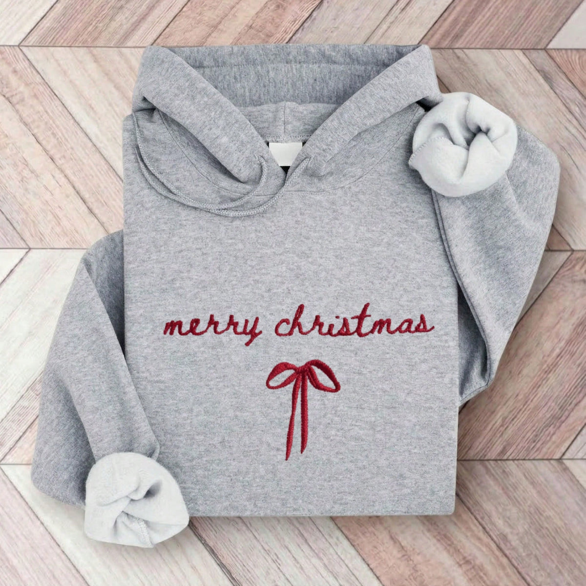 Merry Christmas Embroidered Hoodie