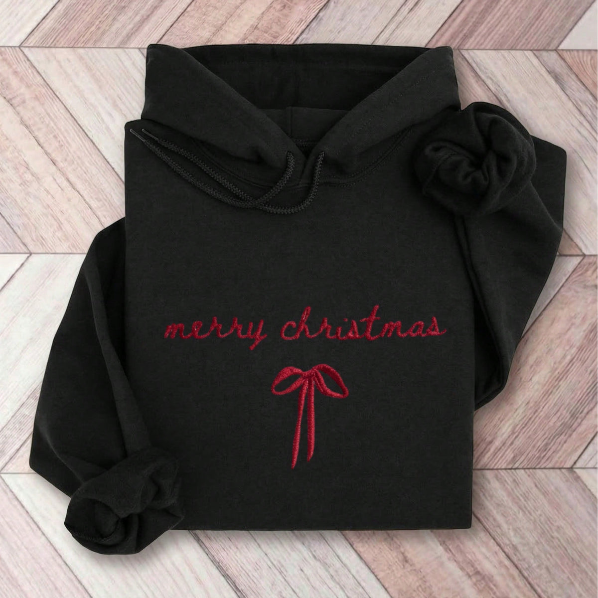 Merry Christmas Embroidered Hoodie