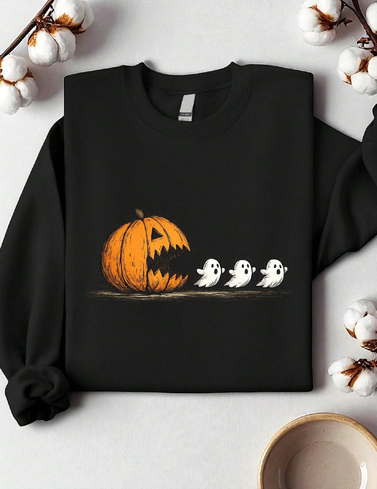 Halloween Pumpkin Eat Ghost Sweatshirt
