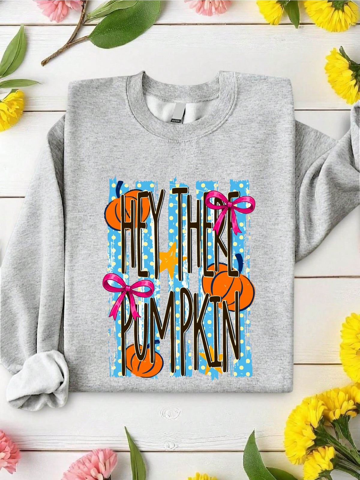 Retro Polkadot Stripes Pumpkin Sweatshirt