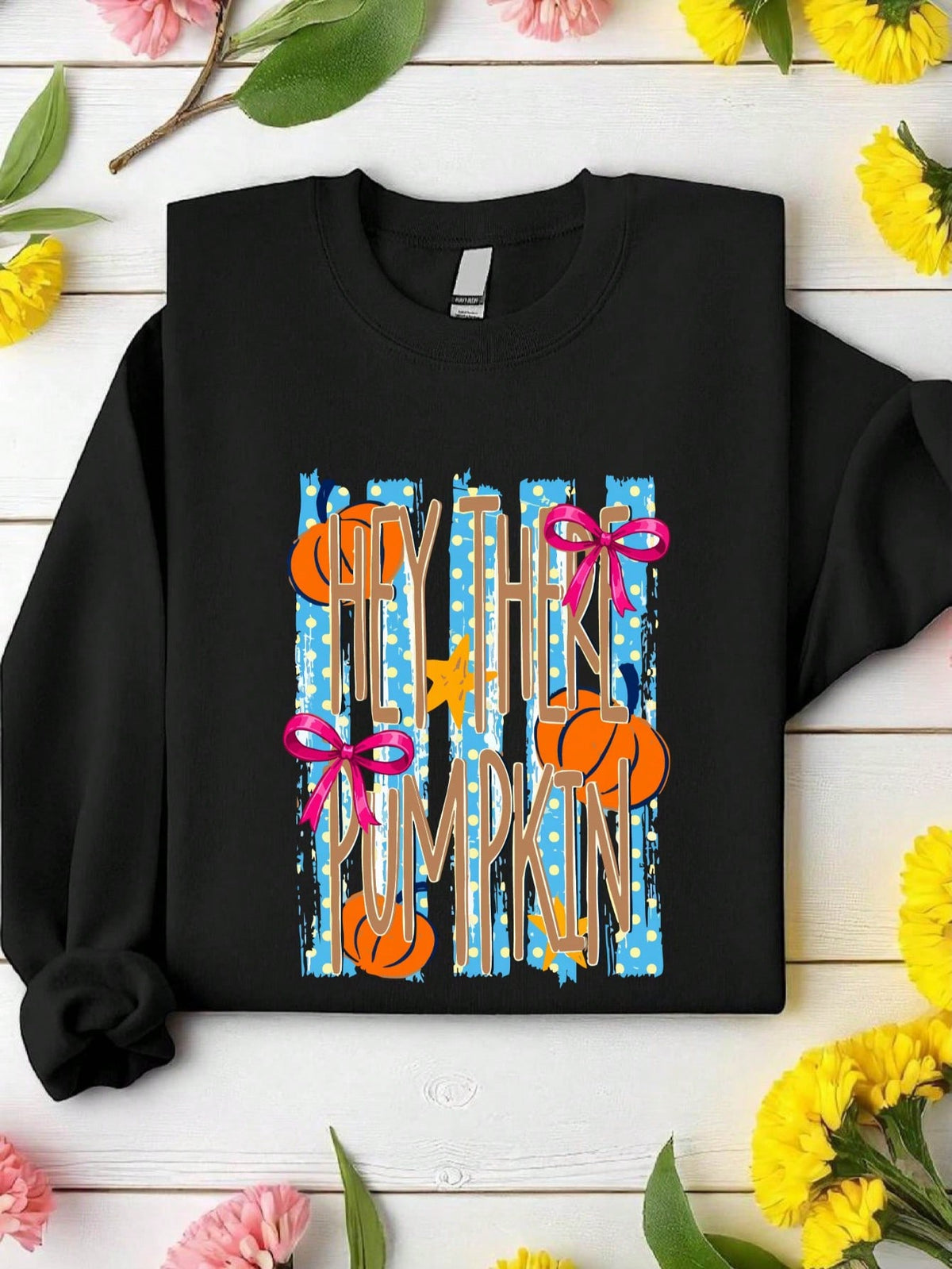 Retro Polkadot Stripes Pumpkin Sweatshirt