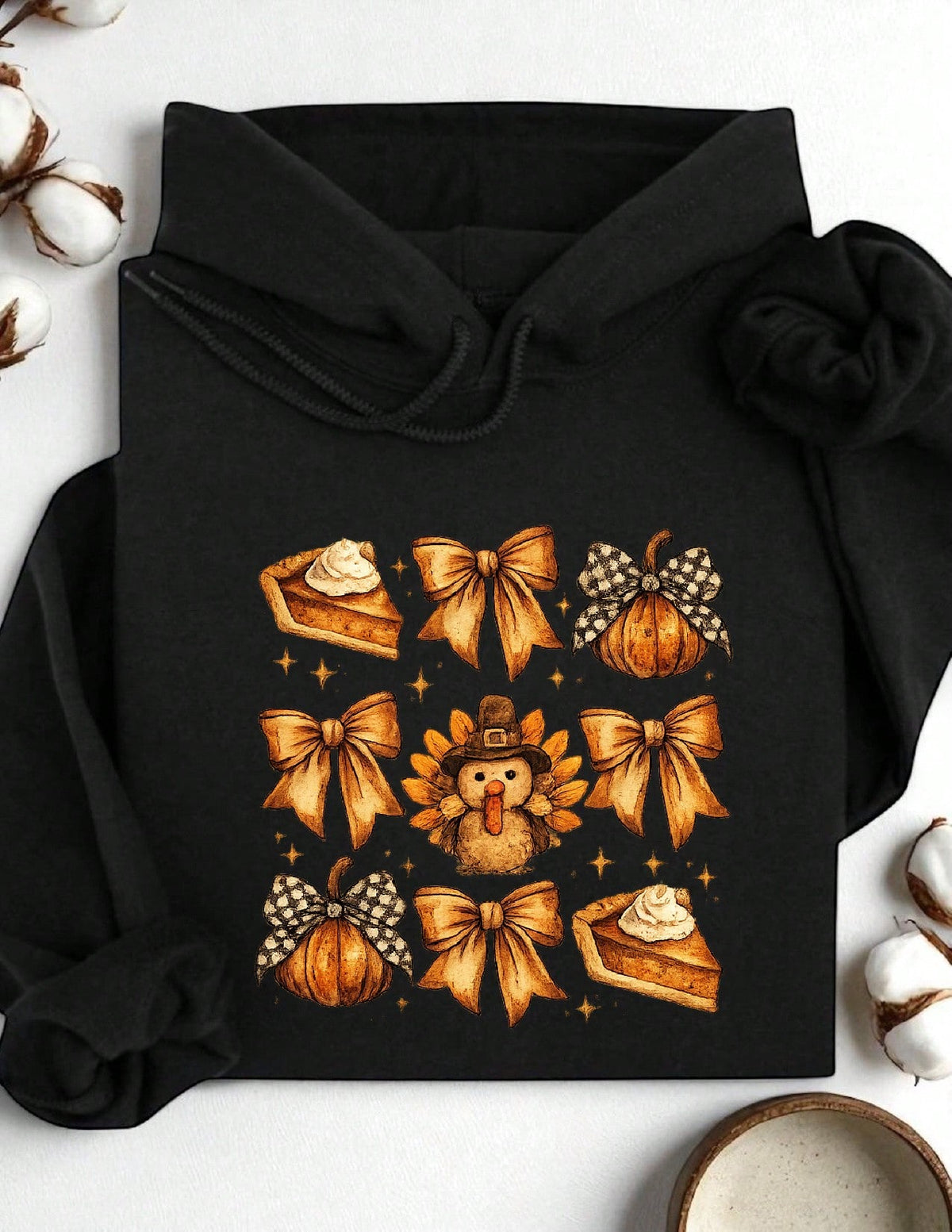 Coquette Bow Thanksgiving Hoodie