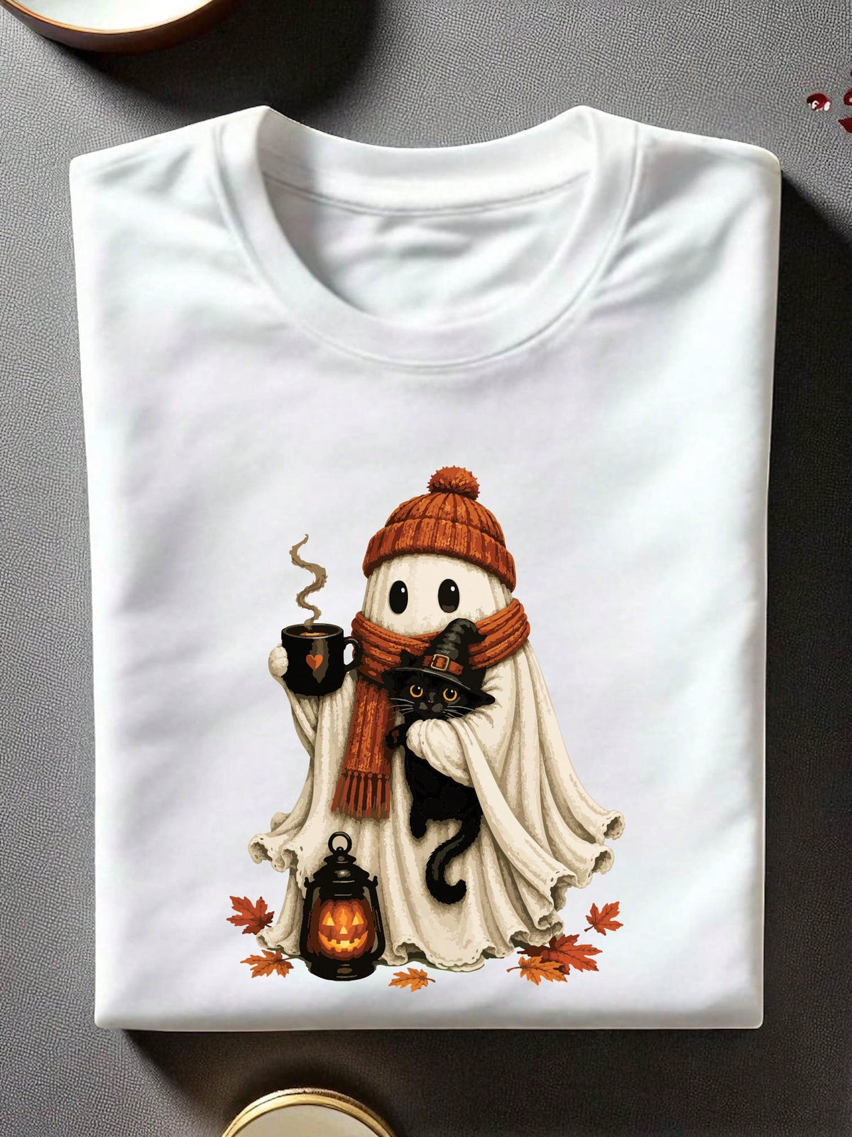 Halloween Cat Ghost Unisex T-Shirt