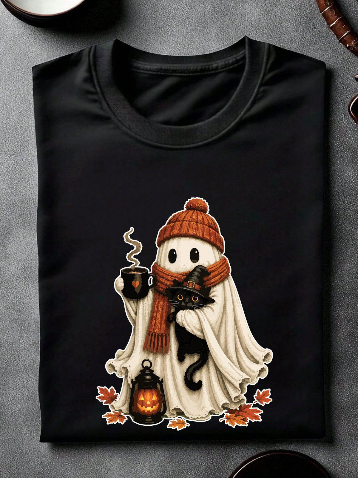 Halloween Cat Ghost Unisex T-Shirt