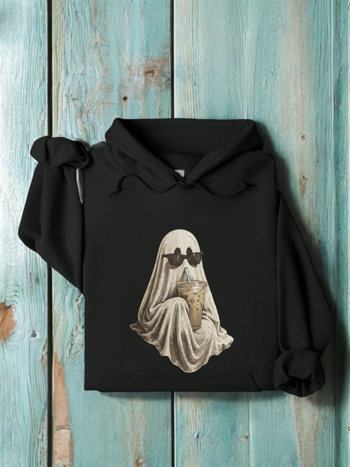 Ghost Drinking Coffee Unisex Hoodie