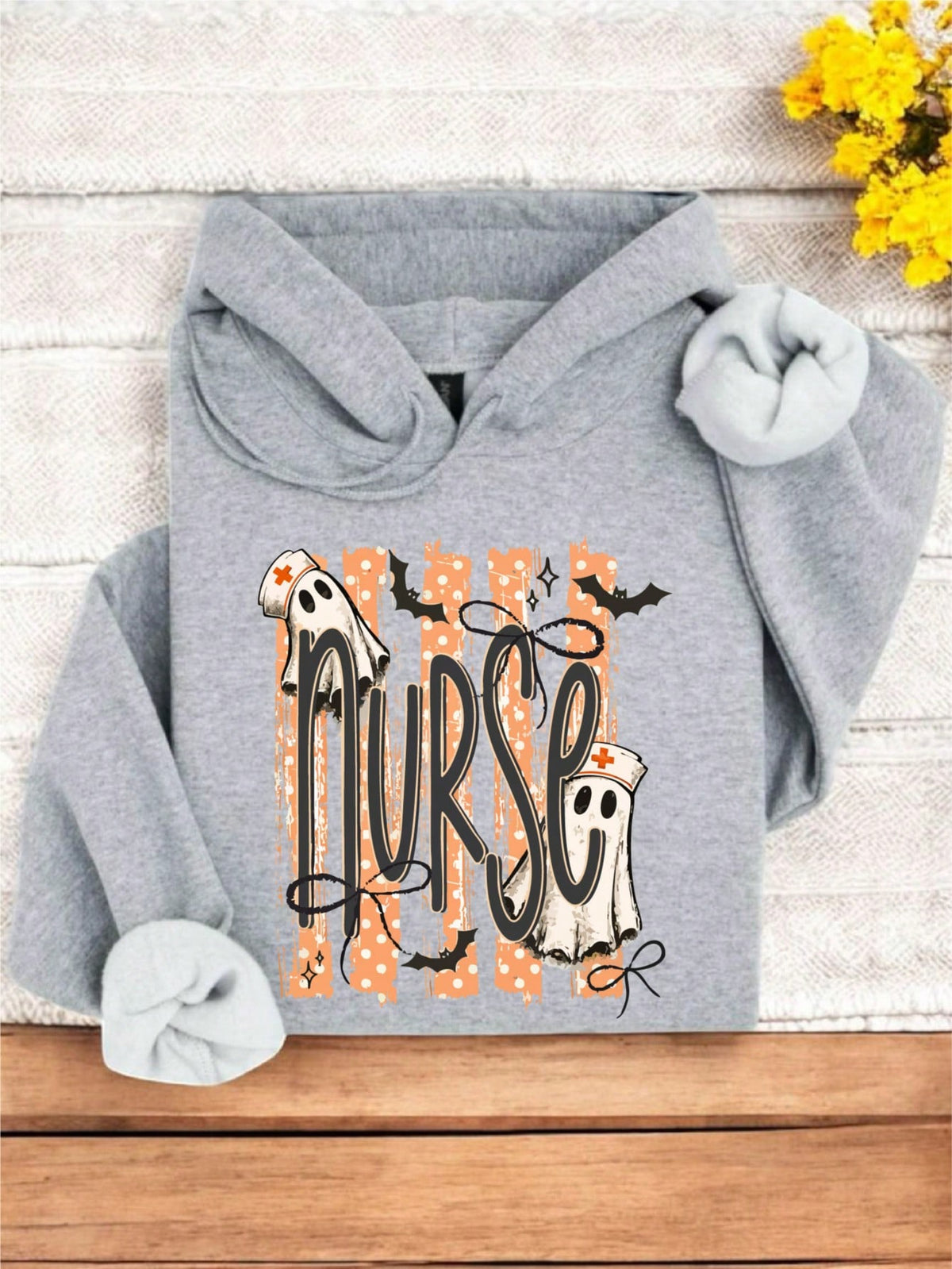 Retro Halloween Nurse Ghost Hoodie