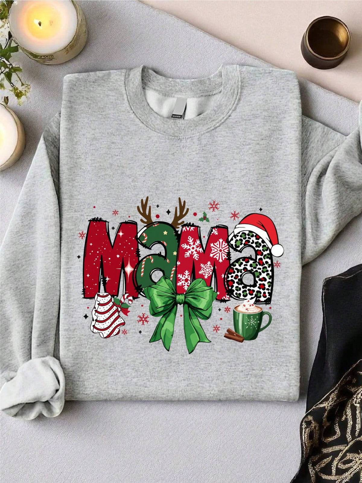 Christmas Mama Bow Sweatshirt