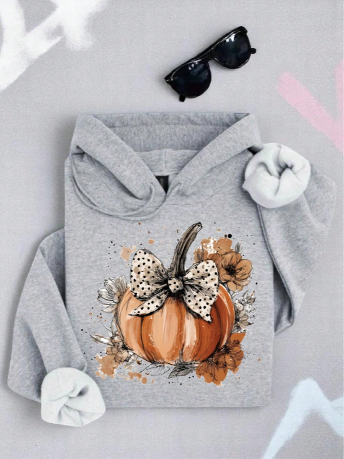 Floral Fall Pumpkin Hoodie