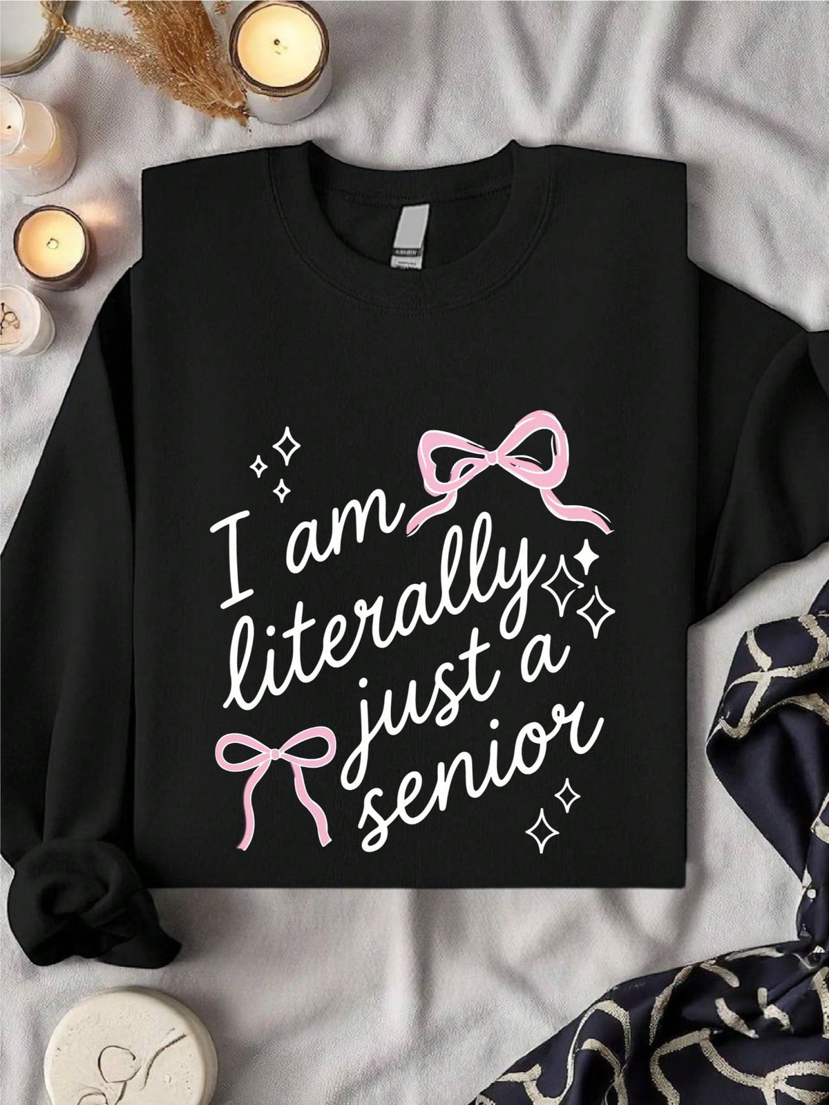 Retro Pink Bow Senior Sweatshirt