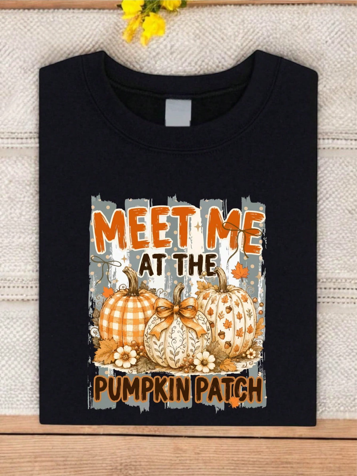 Retro Stripes Floral Take Me To The Pumpkin Patch T-Shirt