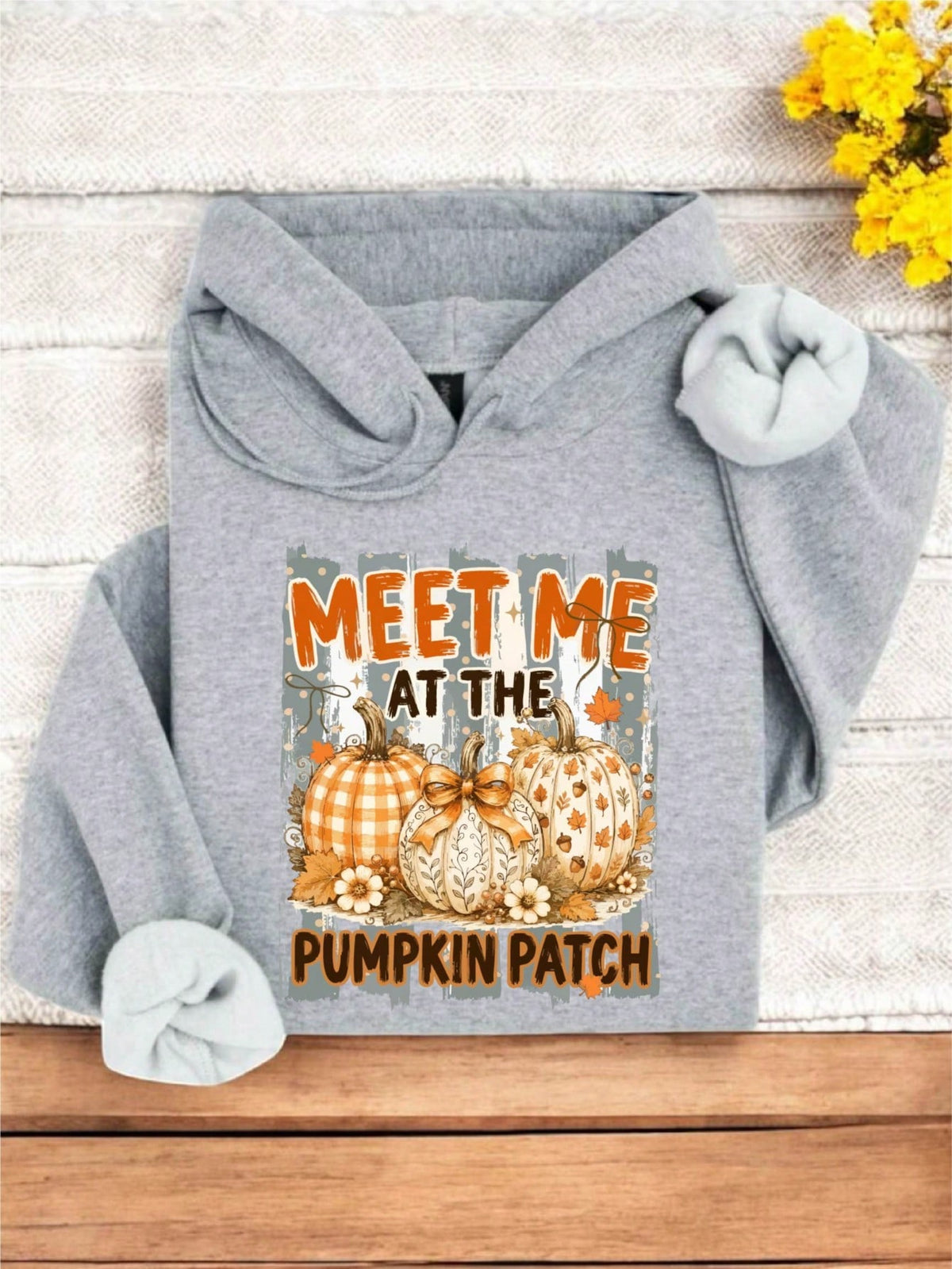 Retro Stripes Floral Take Me To The Pumpkin Patch Hoodie