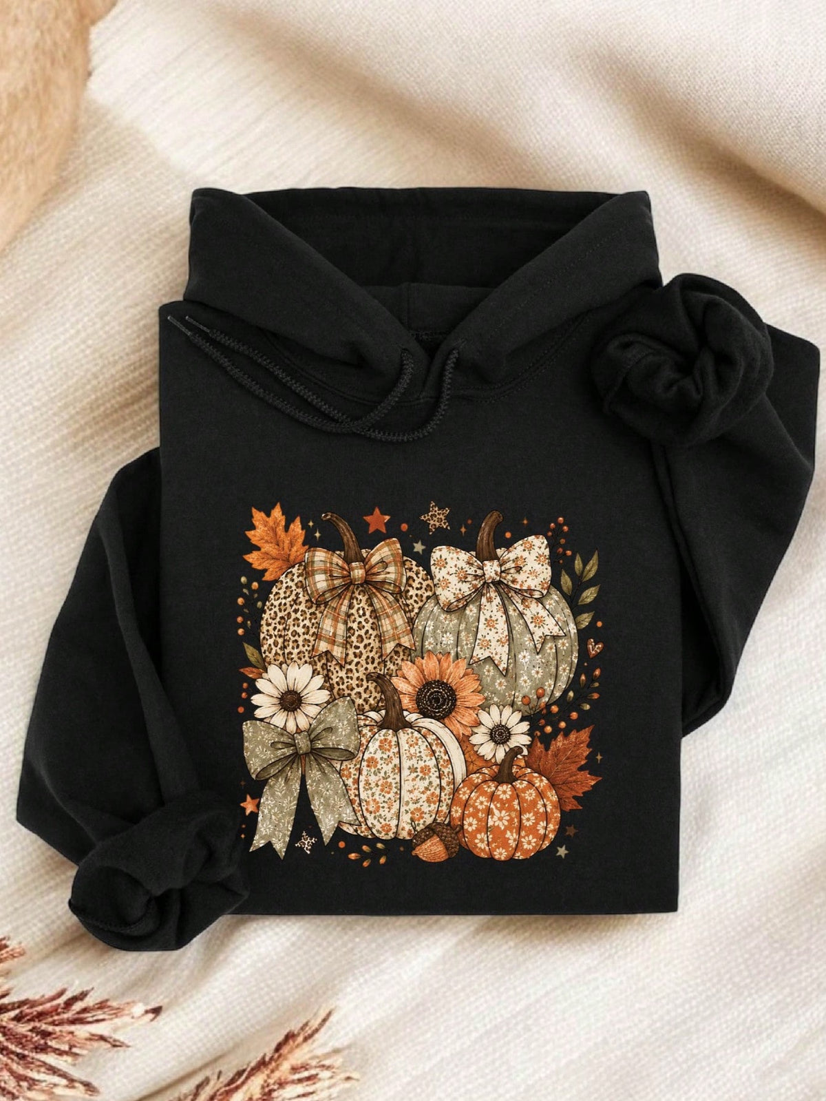 Coquette Pumpkin Bow Hoodie