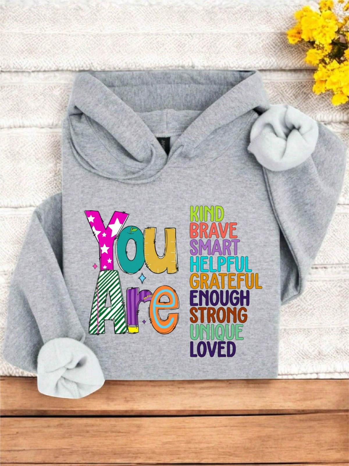 Retro You Are Positivity Crew Hoodie